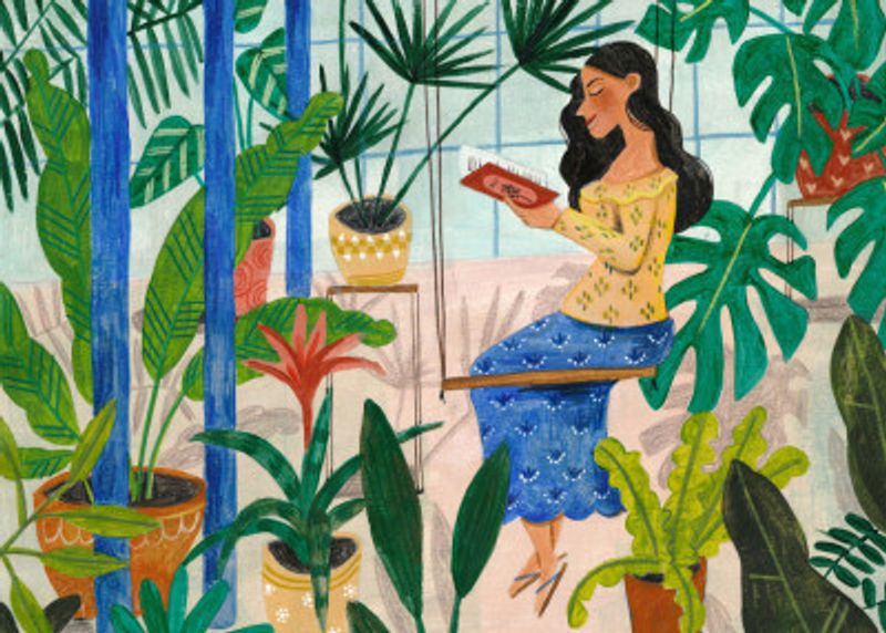Reading in the Tropical Greenhouse