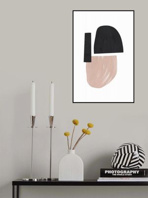 Black and Beige Abstract Shapes