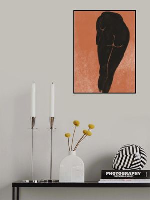 Bathing nude in black