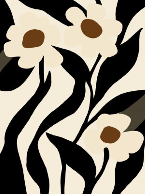 Stylized floral in black