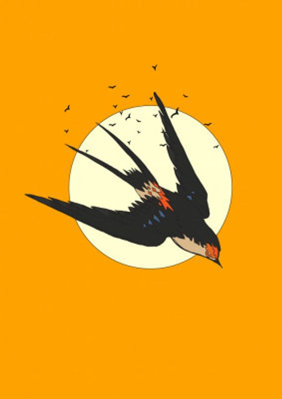Stylized Swallow in Flight