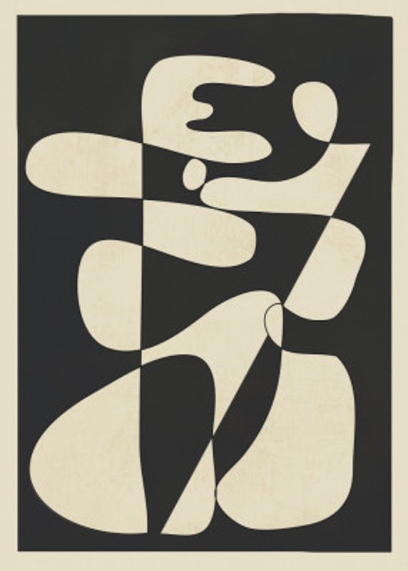 Modern Abstract Contrast – Noir