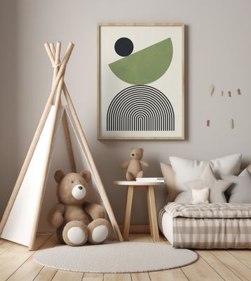 Geometric Shapes with a Black Circle