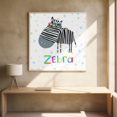 Funny Zebra Wearing Glasses by Illustrator Carla Daly