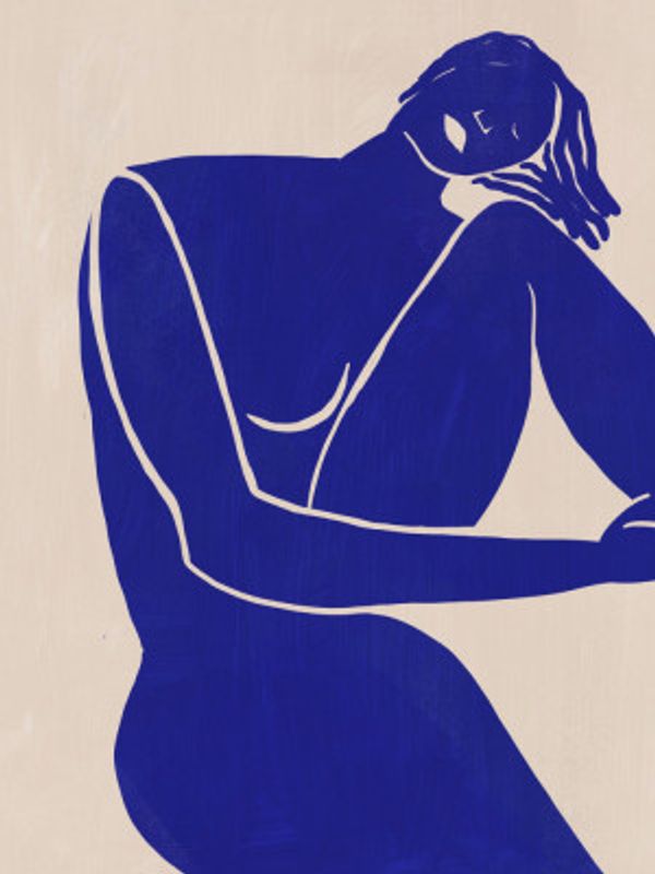 Minimalist Blue Silhouette Figure