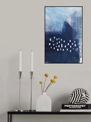 Blue Hues And White Rectangular Elements