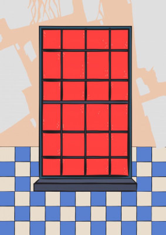 Red Grid Window