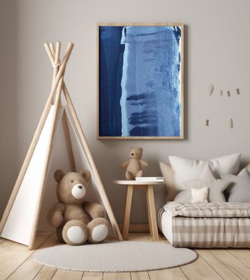 Blue Texture Flowing Vertical Lines