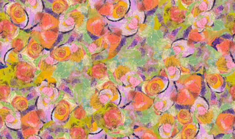 Repeatpattern Bouquethearts1tangerine