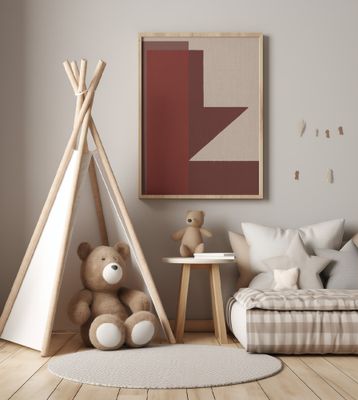 Red Geometric Composition