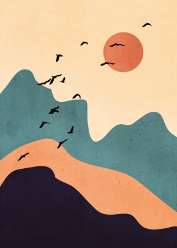 Minimal Abstract Art Landscape