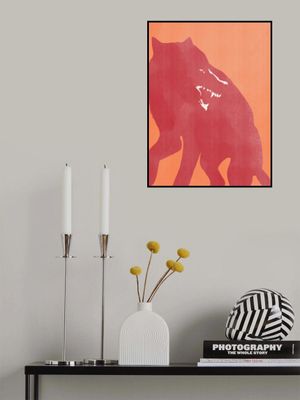Red Silhouette of a Wolf