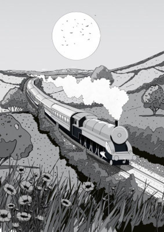 Train Black and White