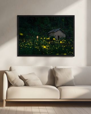 A little girl and firefly