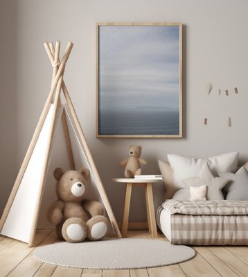 Tranquil Ocean And Distant Horizon Under A Clouded Sky