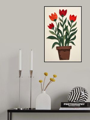 Potted Florals Red Flowers