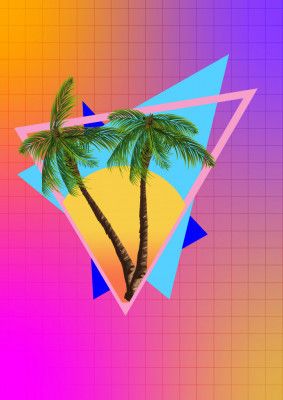 Neon Palm Sunset