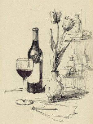 Café Still Life Sketch
