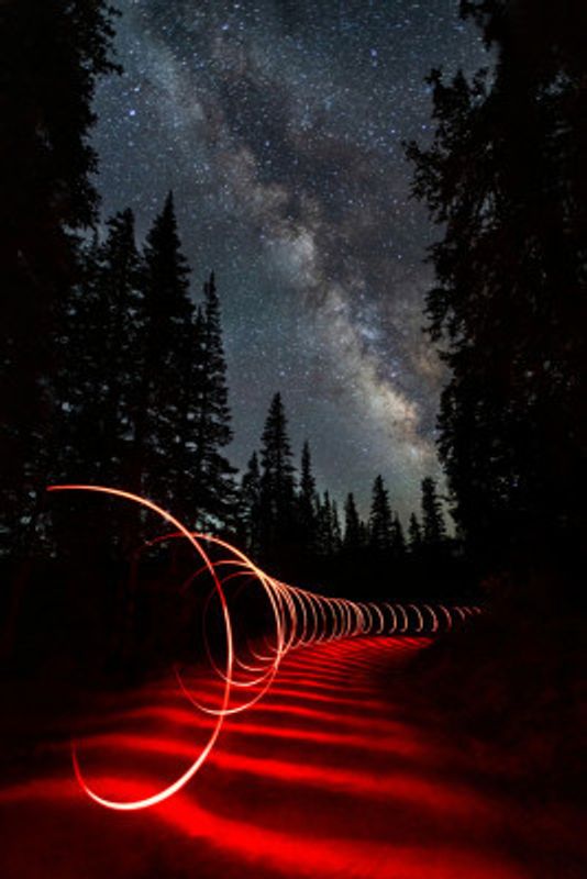 Light Painting under the Milky Way