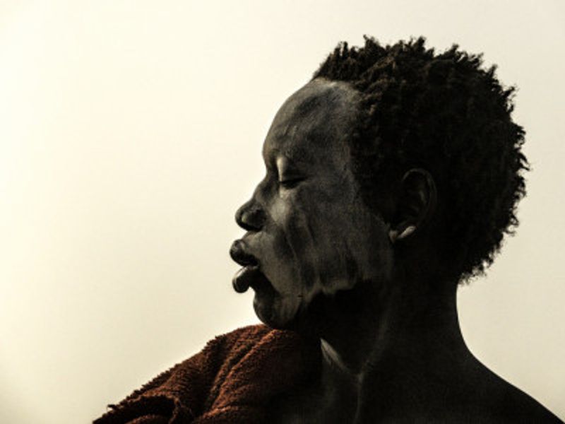 sunset at a mundari camp, South Sudan