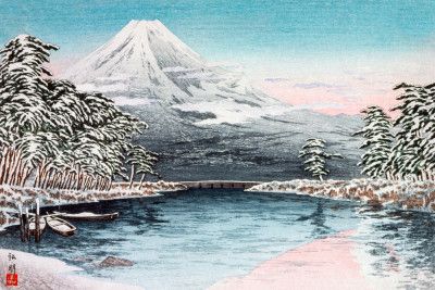 Mt. Fuji From Tagonoura, Snow Scene (1932)