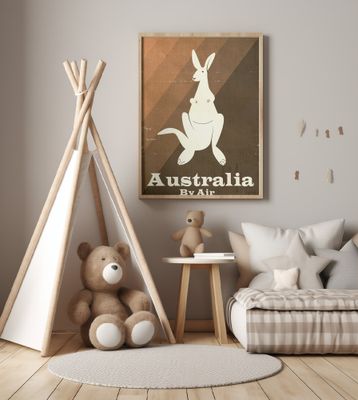 Australia Kangaroo Travel Poster