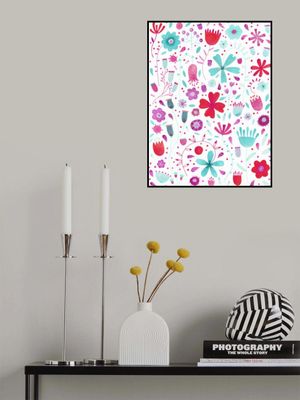 Meadow Flowers Pink Purple Teal