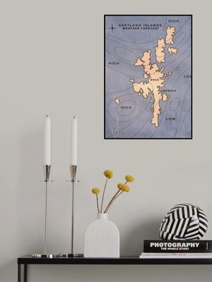 Vintage Shetland Island Weather Map