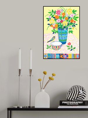 Flower Bouquet and Bird