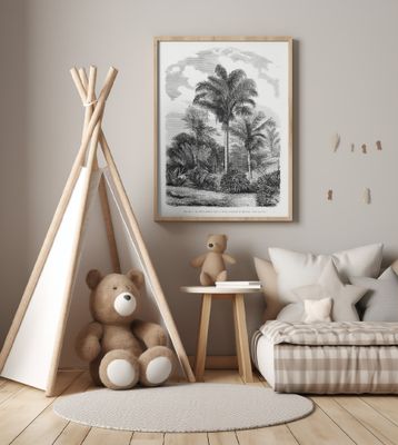 Vintage Palm Tree Drawing Vi