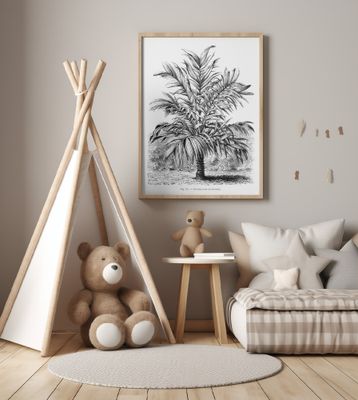 Vintage Palm Tree Drawing Ix