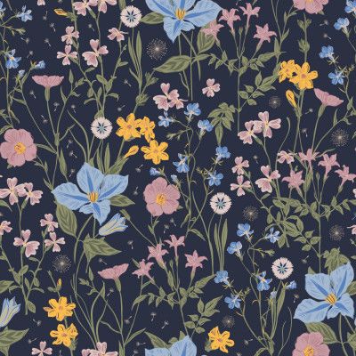 Wild Flower Meadow Moonlight Blue