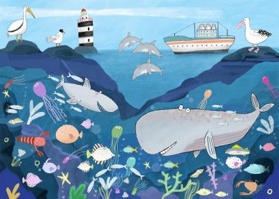 Sea World, Sea Life by Artist Carla Daly