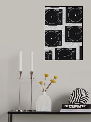 Black And White Vintage Turntables