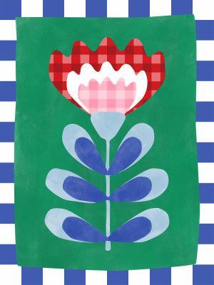 Floral Design with Bold Geometric Shapes