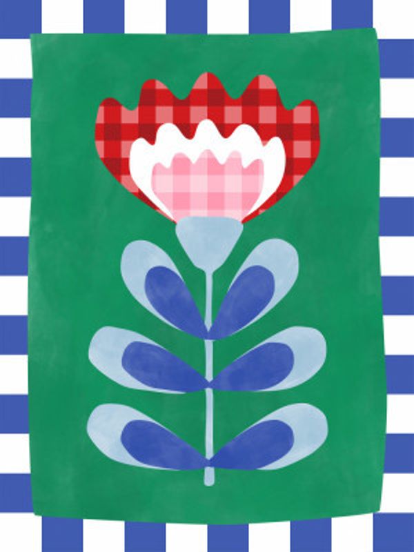 Floral Design with Bold Geometric Shapes