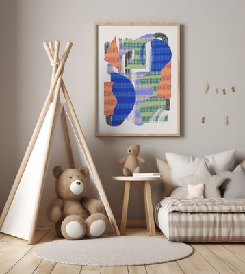 Vibrant Geometric Shapes With Layered Patterns