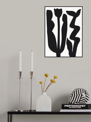 Black Silhouette Ink Floral