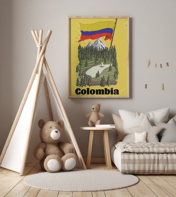 Colombia Vintage Travel Poster