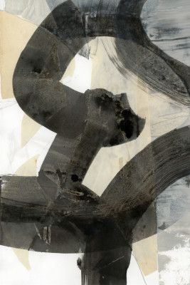 Abstract Hammered Black Neutral 1