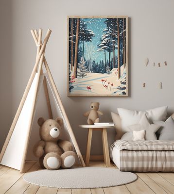 Christmas Snowy forest