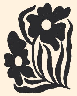 Textured Flower Silhouettes