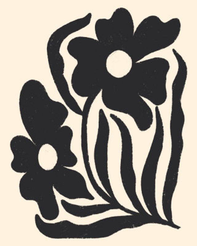 Textured Flower Silhouettes