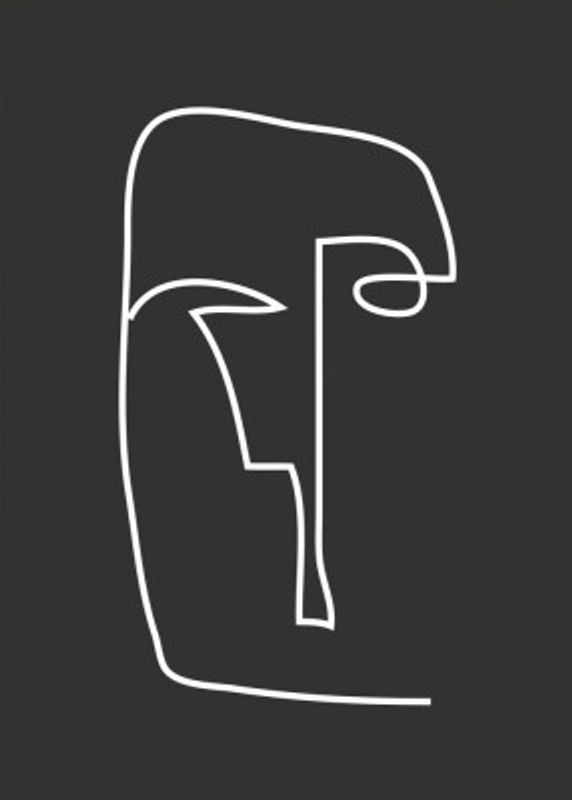 Abstract Line Art Face