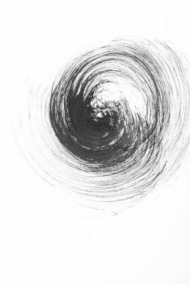 Dynamic Black Swirl On A White Background