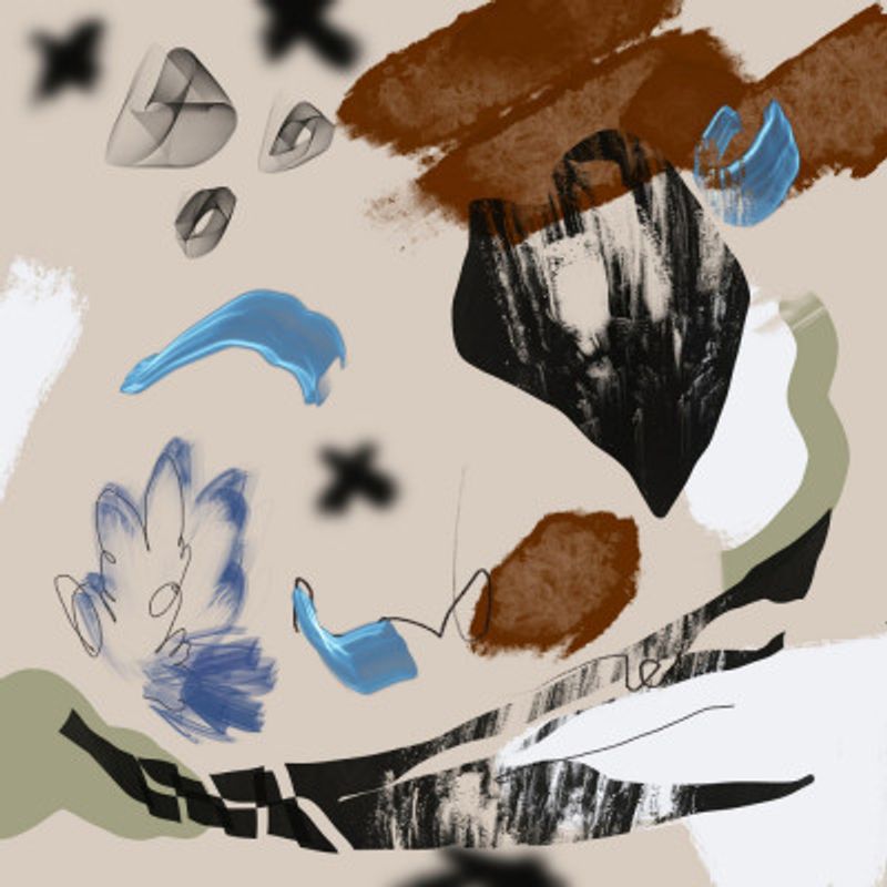 Mixed media abstract composition