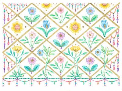 Vibrant Floral Pattern with Colorful Flowers