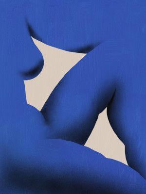 Minimalist Nude In Striking Blue Tones