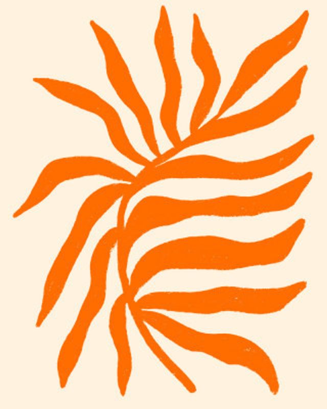 Orange SilhouetteTextured Branch