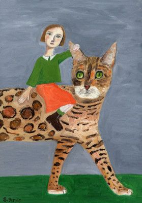 Girl on Bengal Cat